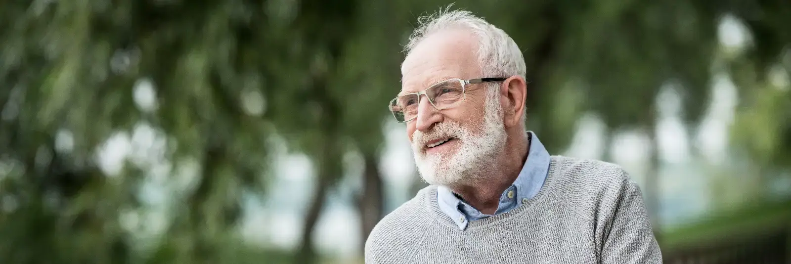 Elderly man smiling